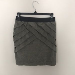Grey pleated mini skirt
